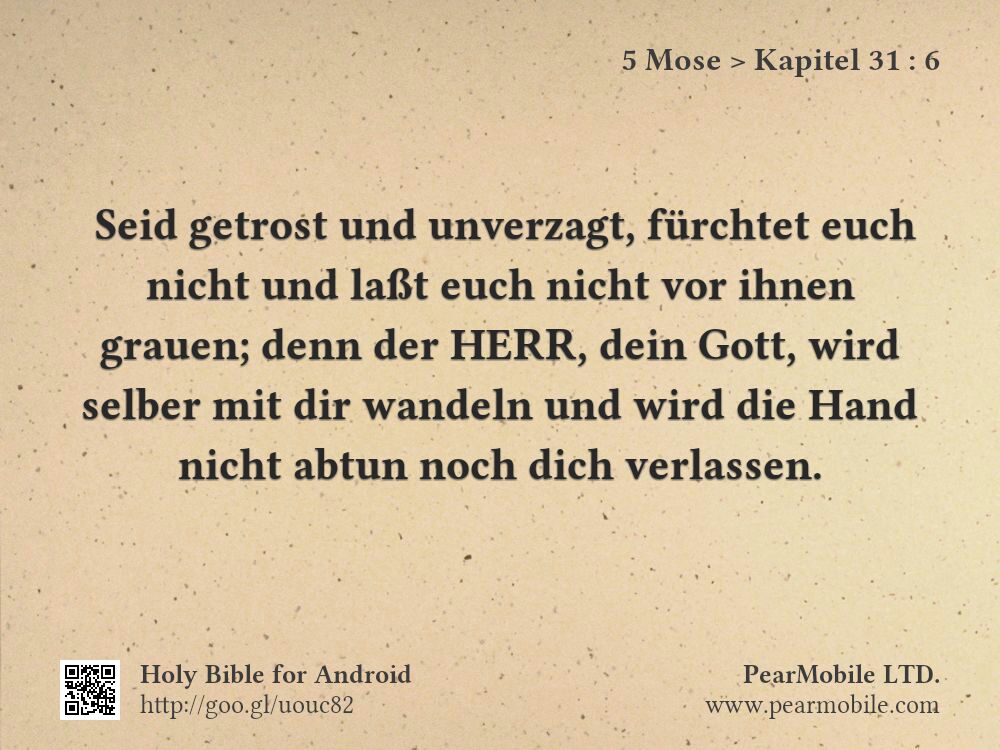 5 Mose, Kapitel 31:6
